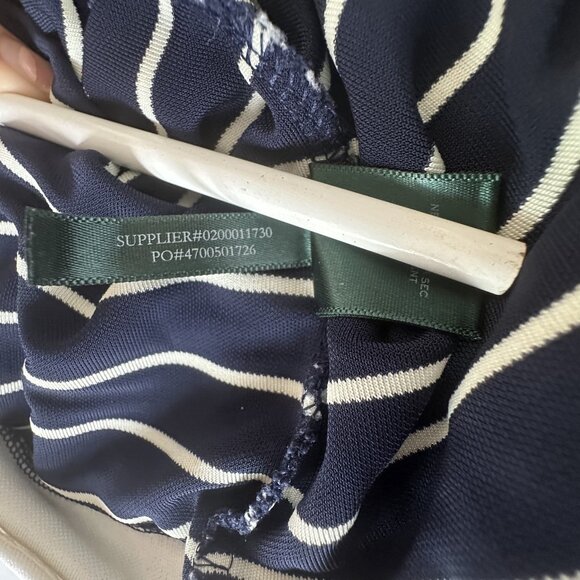 Lauren Ralph Lauren Shirt Womens 1X Striped Long Sleeve Layered Hem Top Blouse - Picture 9 of 9